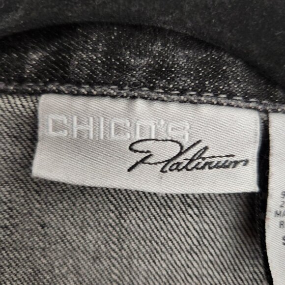 Chicos Platinum Jacket Black Denim Large - Picture 11 of 14